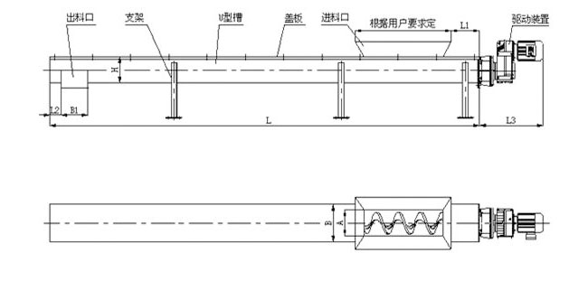 污泥螺旋輸送機結構