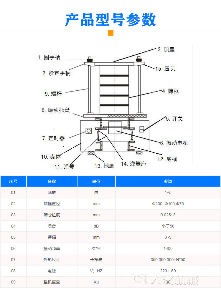 實(shí)驗室振動(dòng)篩型號參數